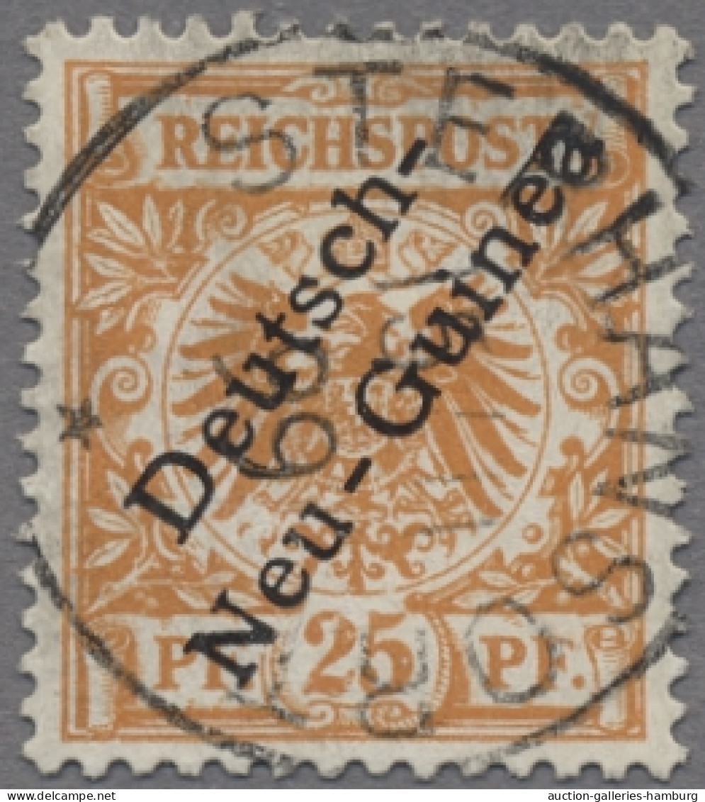 Deutsch-Neuguinea: 1897, Krone / Adler Mit Überdrück, Der Komplette Satz Gestemp - Nueva Guinea Alemana