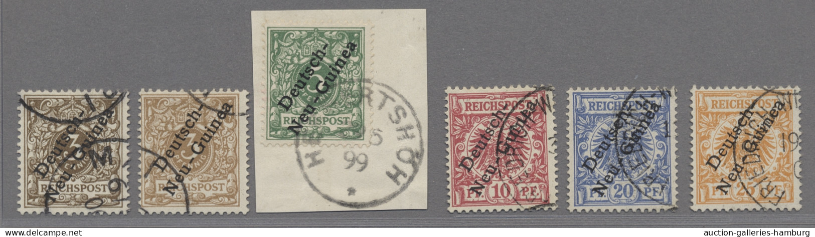 Deutsch-Neuguinea: 1897, Krone / Adler Mit Überdrück, Der Komplette Satz Gestemp - German New Guinea