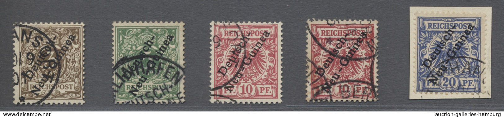 Deutsch-Neuguinea: 1897ff., Krone/Adler, Der Komplette Satz Mit Aufdruck "Deutsc - Nueva Guinea Alemana