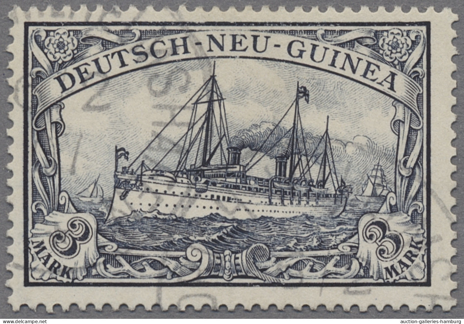 Deutsch-Neuguinea: 1901-1912, Kaiseryacht Ohne Wz., Kleine Partie Aus Acht Marke - Nueva Guinea Alemana