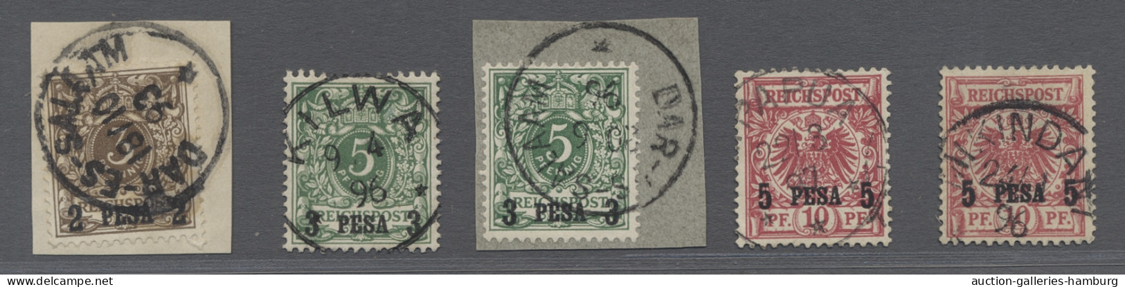 Deutsch-Ostafrika: 1893-1897, Krone/Adler Mit Einzeiligem Wertaufdruck, Partie A - German East Africa