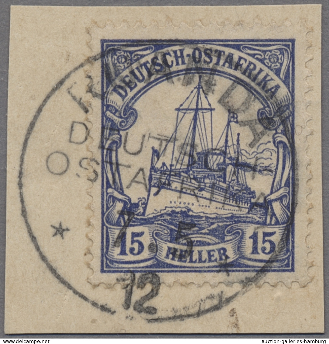 Deutsch-Ostafrika - Stempel: 1908-1913, Vier Briefstücke Mit Vollen Und Klaren S - Afrique Orientale