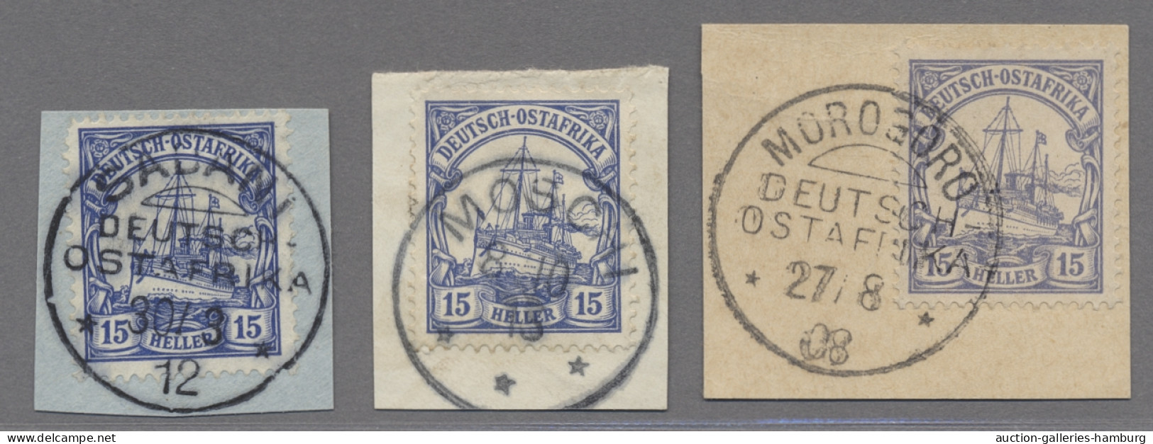Deutsch-Ostafrika - Stempel: 1908-1913, Vier Briefstücke Mit Vollen Und Klaren S - German East Africa