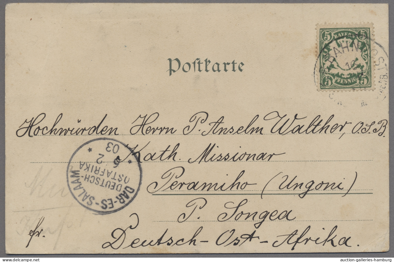 Deutsch-Ostafrika - Besonderheiten: 1903, INCOMING MAIL, Ansichtskarte Aus Rothe - África Oriental Alemana