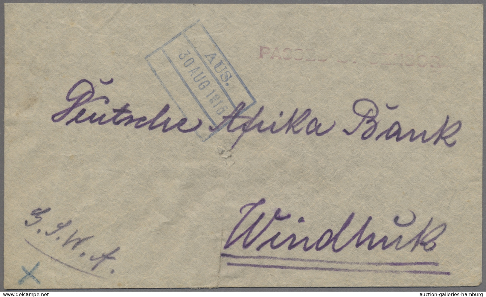 Deutsch-Südwestafrika - Stempel: 1916, AUS RAIL, Sehr Klarer Abschlag Des Dreize - África Del Sudoeste Alemana