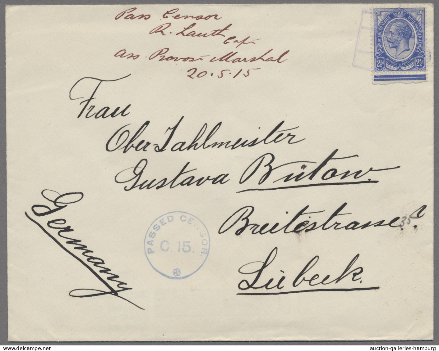 Deutsch-Südwestafrika - Stempel: 1915, KARIBIB, Georg V., 2 1/2 P. Als EF Auf Br - África Del Sudoeste Alemana