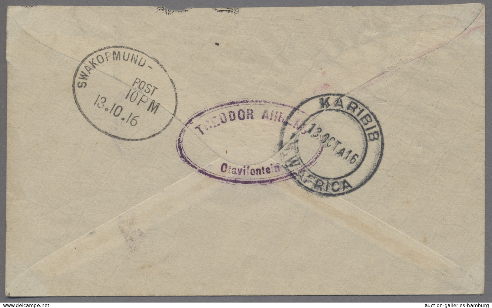 Deutsch-Südwestafrika - Stempel: 1916, OTAVIFONTEIN, Beschädigte Georg V. 1 P.-M - German South West Africa