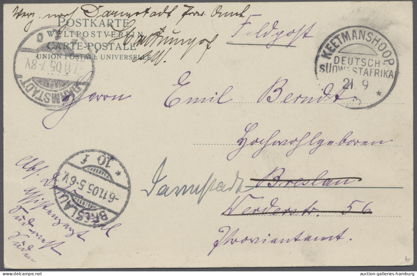 Deutsch-Südwestafrika - Besonderheiten: 1905, FELDPOSTKARTE Aus Narudas (Karasbe - German South West Africa