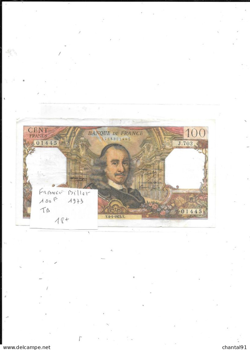 FRANCE BILLET 100 FRANCS 1973 - 100 F 1964-1979 ''Corneille''