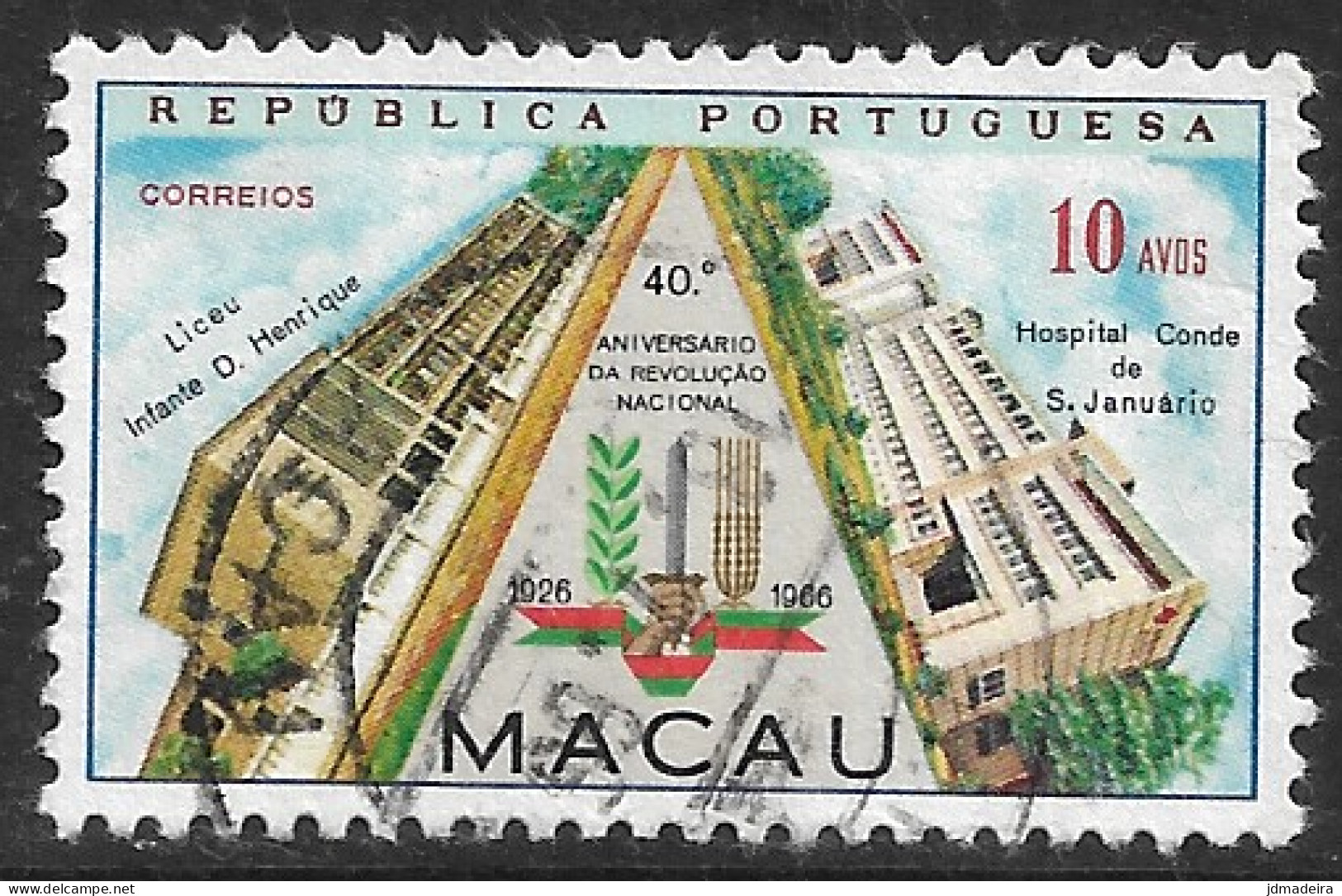 Macau Macao – 1966 National Revolution Anniversary Used Stamp - Usados