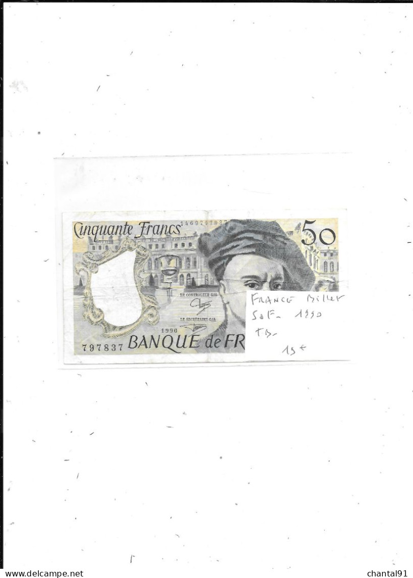 FRANCE BILLET 50 FRANCS 1990 - 50 F 1976-1992 ''quentin De La Tour''