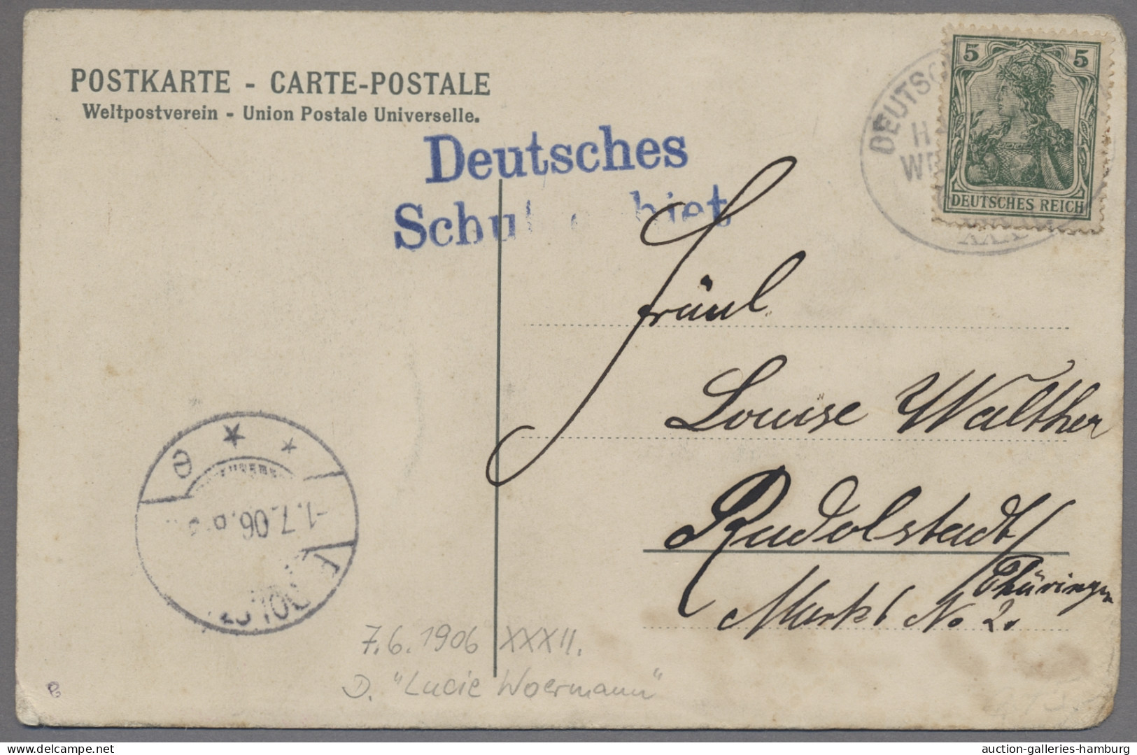 Deutsche Kolonien - Kamerun - Stempel: 1898+1906, SEEPOST, Zwei Ansichtskarten A - Camerún