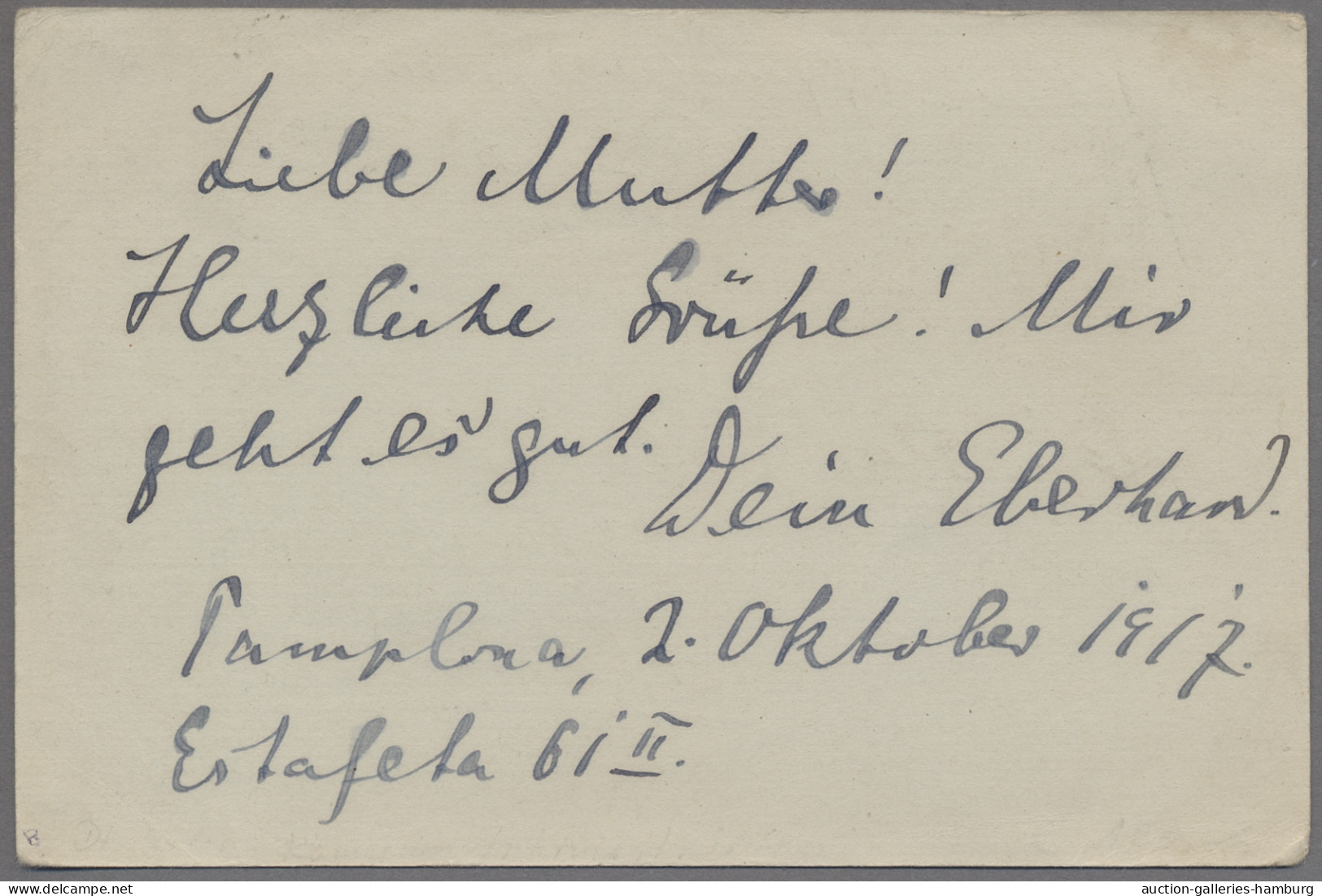 Deutsche Kolonien - Kamerun - Besonderheiten: 1917, Spanische Ganzsachenkarte Al - Cameroun