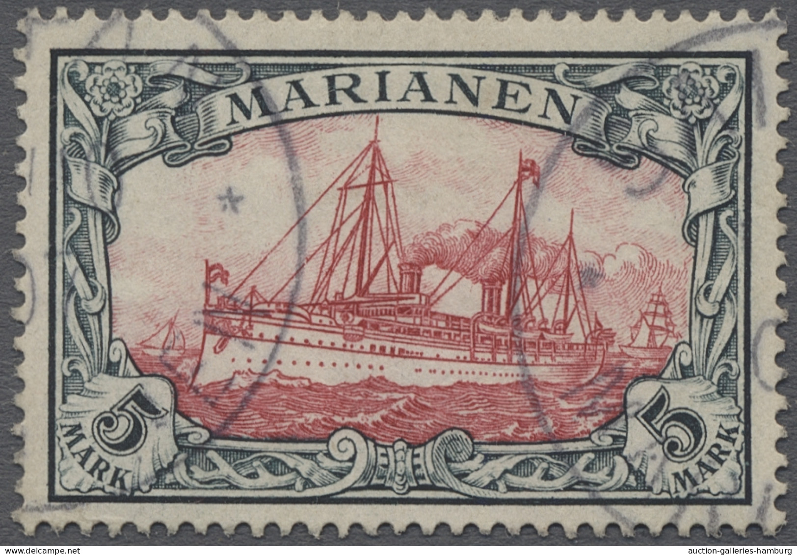 Deutsche Kolonien - Marianen: 1901, Kaiseryacht Ohne Wz., Der Komplette Satz, Sa - Mariannes