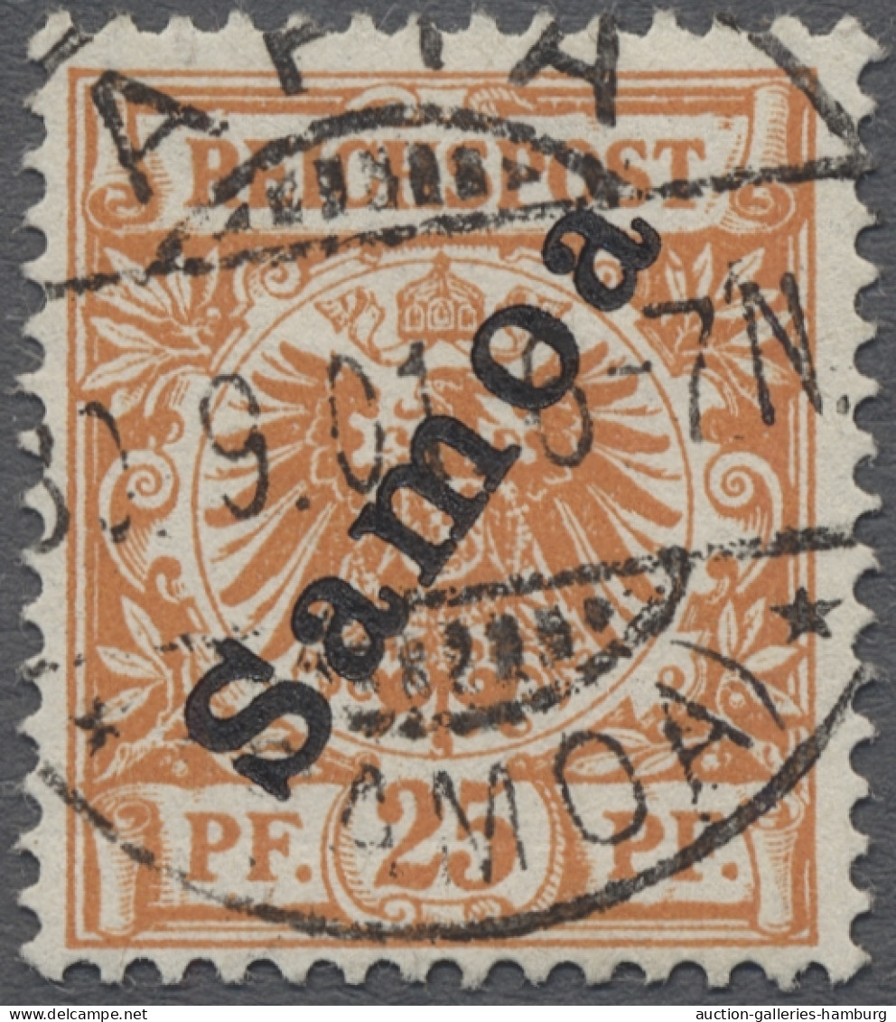 Deutsche Kolonien - Samoa: 1900-01, Krone / Adler Mit Schrägem Überdruck "Samoa" - Samoa