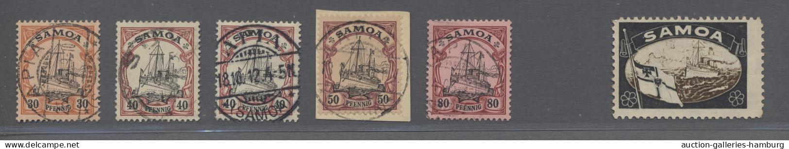 Deutsche Kolonien - Samoa: 1900-1912, Partie Aus Zehn Losen Marken Und Vier Brie - Samoa