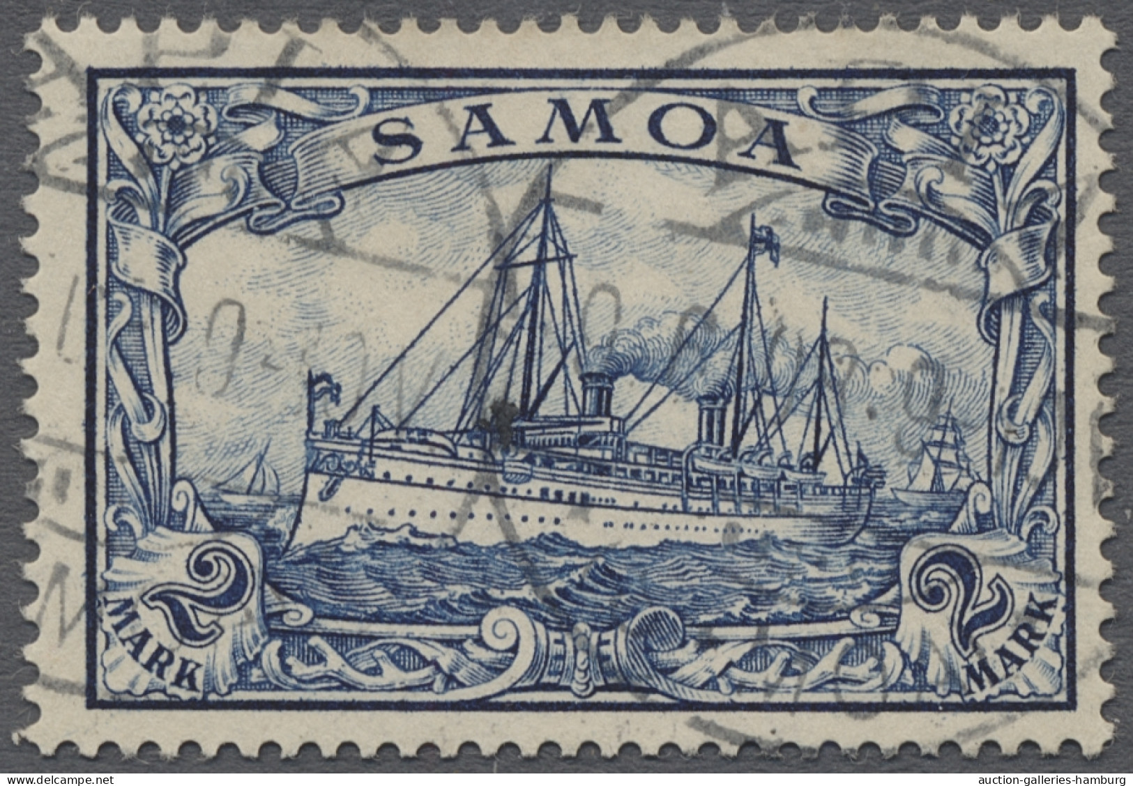 Deutsche Kolonien - Samoa: 1900ff., Kaiseryacht ohne Wz., der komplette Satz sau