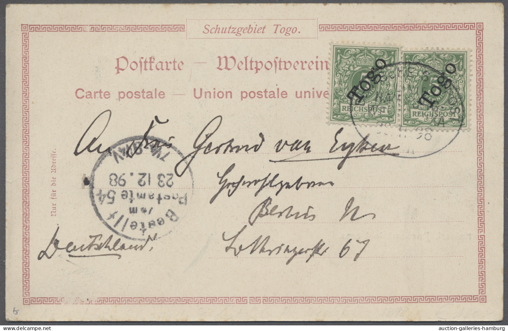 Deutsche Kolonien - Togo - Stempel: 1898, SEEPOST, Krone / Adler, 5 Pfg. Mit Sch - Togo