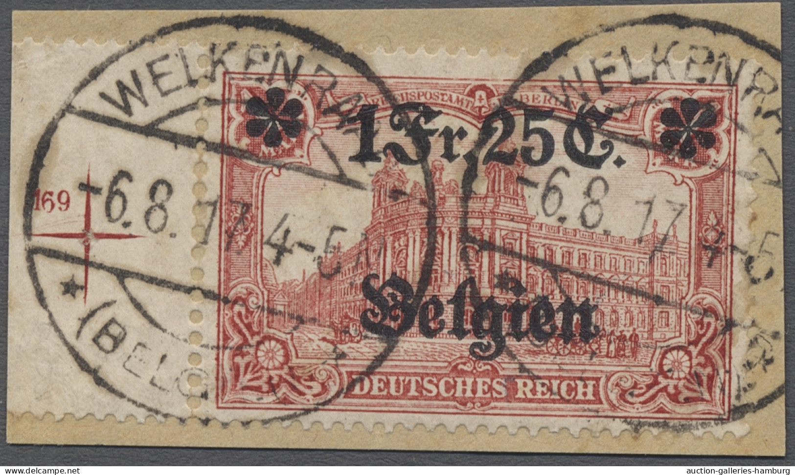 Deutsche Besetzung I. WK: Landespost In Belgien: 1914, Freimarke "1 Fr. 25 C." A - Ocupación 1914 – 18