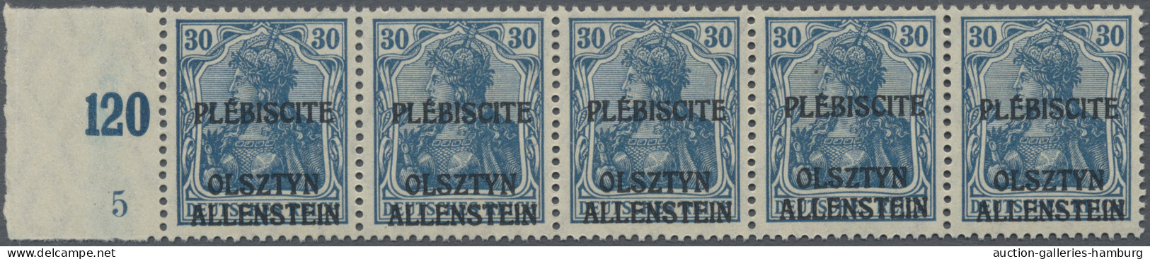 Deutsche Abstimmungsgebiete: Allenstein: 1920, Germania 30 Pfg. Dunkelpreußischb - Other & Unclassified