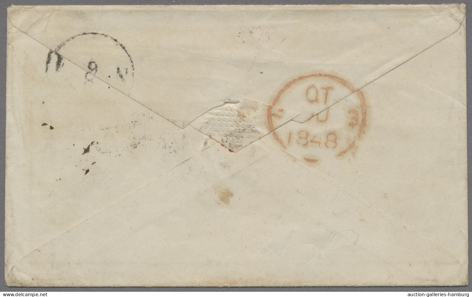 Danzig: 1848, Incoming Mail Von VALPARAISO, Chile, Per PACIFIC STEAM Via PANAMA, - Other & Unclassified