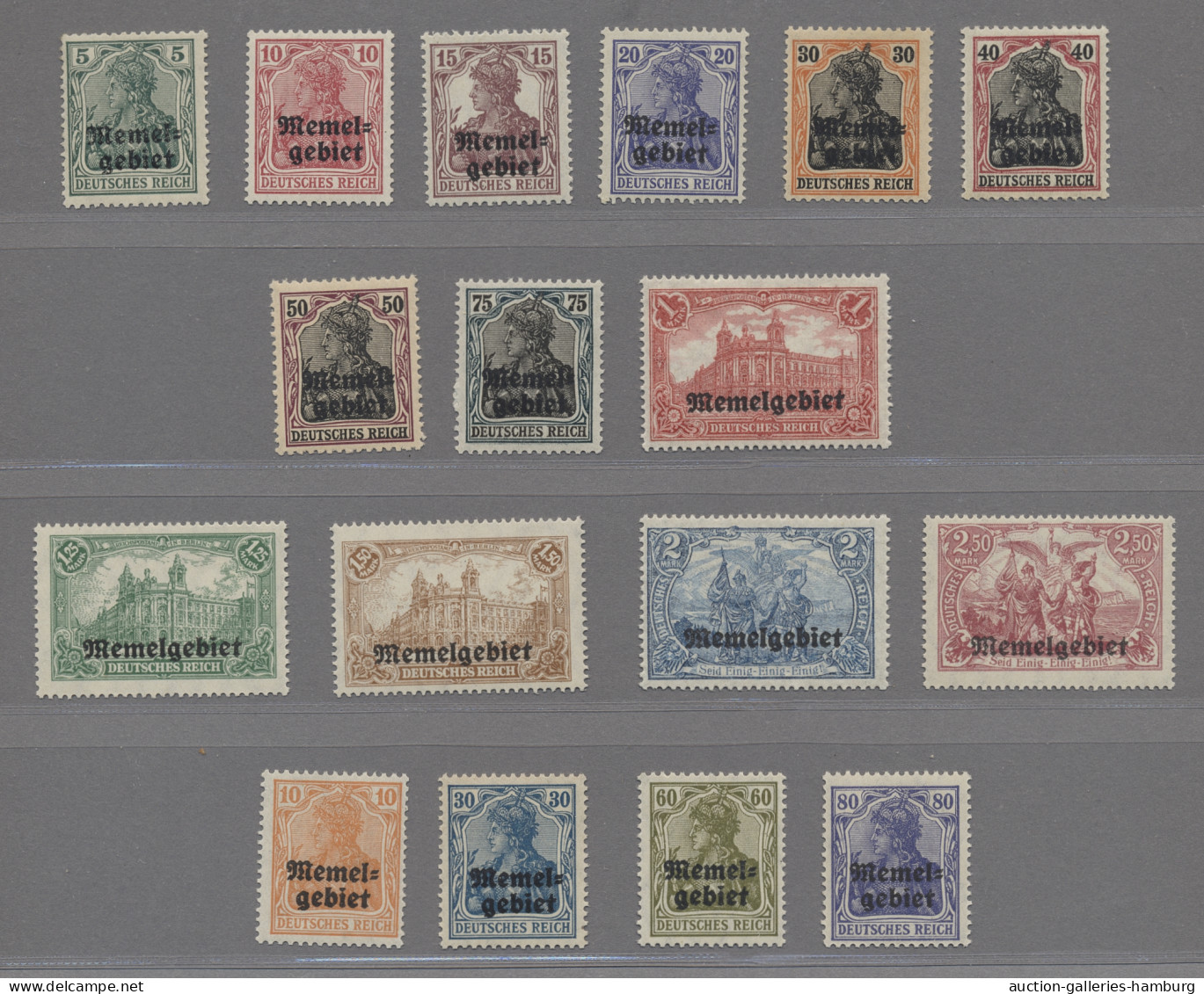 Memel: 1920, Freimarken 17 Werte In Tadelloser Postfrischer Erhaltung. Die 10 Pf - Memel (Klaïpeda) 1923