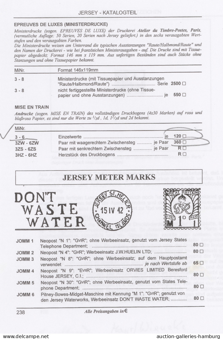 Dt. Besetzung II WK - Jersey: 1943, Freimarken "Landschaften", 2 P. "Fort Elisab