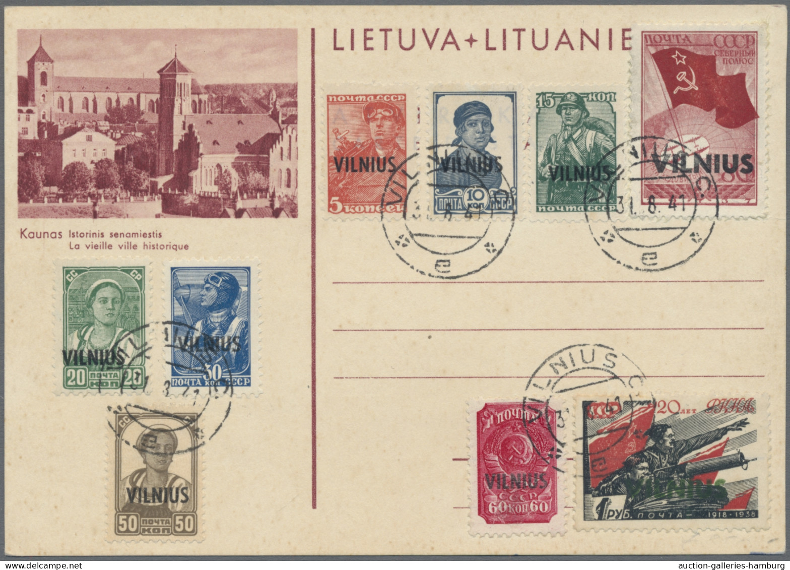 Dt. Besetzung II WK - Litauen: 1941, Ausgabe Für Das Wilna-Gebiet, Der Komplette - Besetzungen 1938-45
