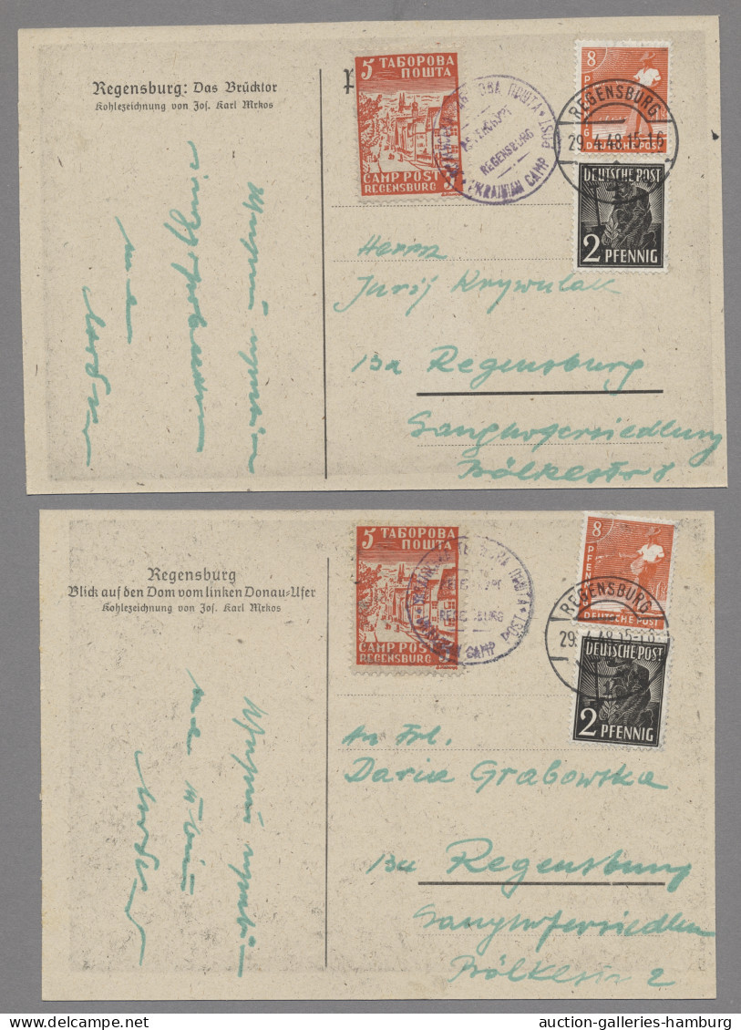 Lagerpost: Regensburg: Ukrainer-Lager Regensburg, 1948, 4 Verschiedene Karten, D - Other