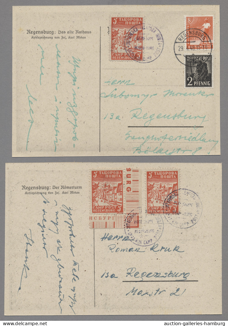 Lagerpost: Regensburg: Ukrainer-Lager Regensburg, 1948, 4 Verschiedene Karten, D - Autres