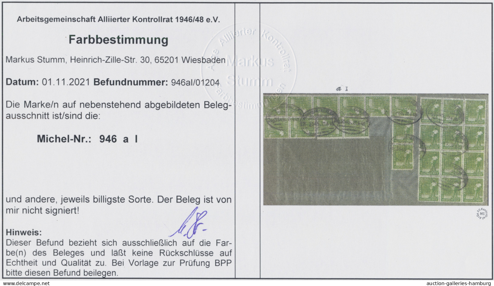 Sowjetische Zone - Zehnfachfrankaturen: 1948, 2. Kontrollratsausgabe 10 Pfg. Als - Otros & Sin Clasificación