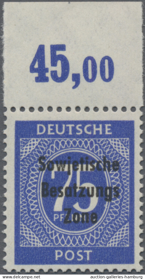 Sowjetische Zone - Allgemeine Ausgaben: 1948, Maschinenaufdruck 75 Pfg. Schwärzl - Autres & Non Classés