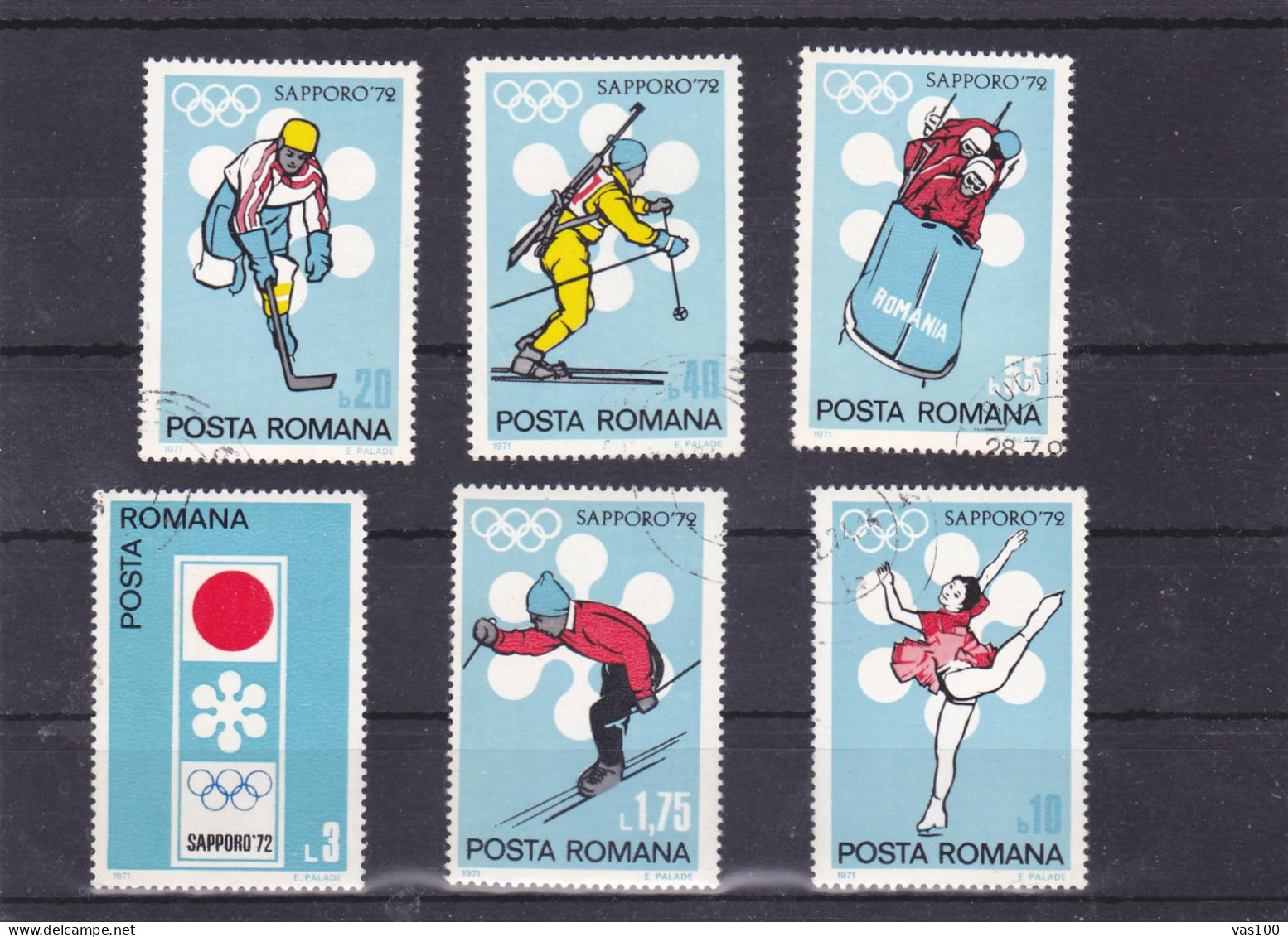 1971 Romania 2984-2989 1972 Olympic Games In Sapporo Used - Gebruikt
