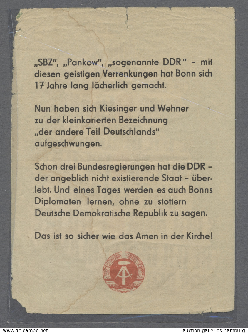 DDR - Besonderheiten: 1962, Flugblatt Der DDR "Der Andere Teil Deutschlands", In - Otros & Sin Clasificación