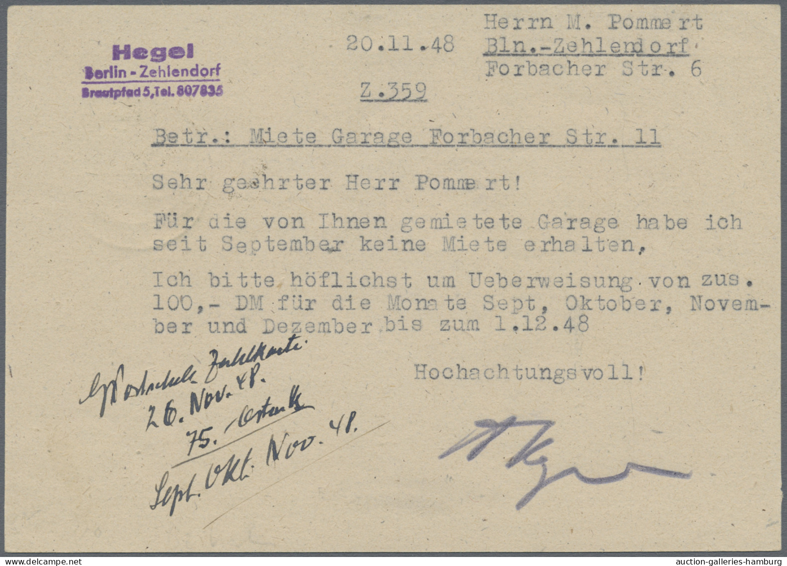 Berlin - Vorläufer: 1948, SBZ-Ganzsachenkarte 12 Pfg. Maschinenaufdruck Bedarfsg - Cartas & Documentos
