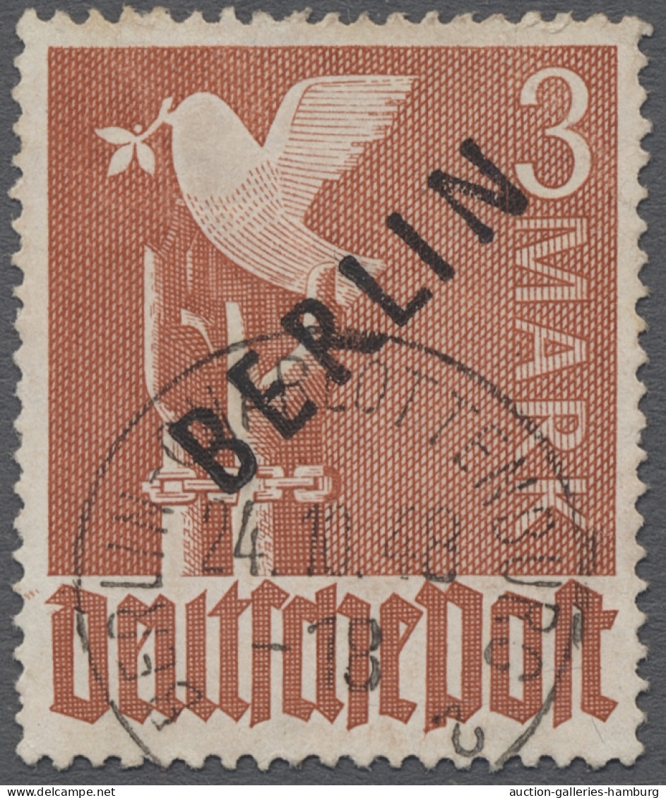 Berlin: 1948, Schwarzaufdruck, Der Komplette Satz Sauber Gestempelt (6 Pfg. Well - Used Stamps