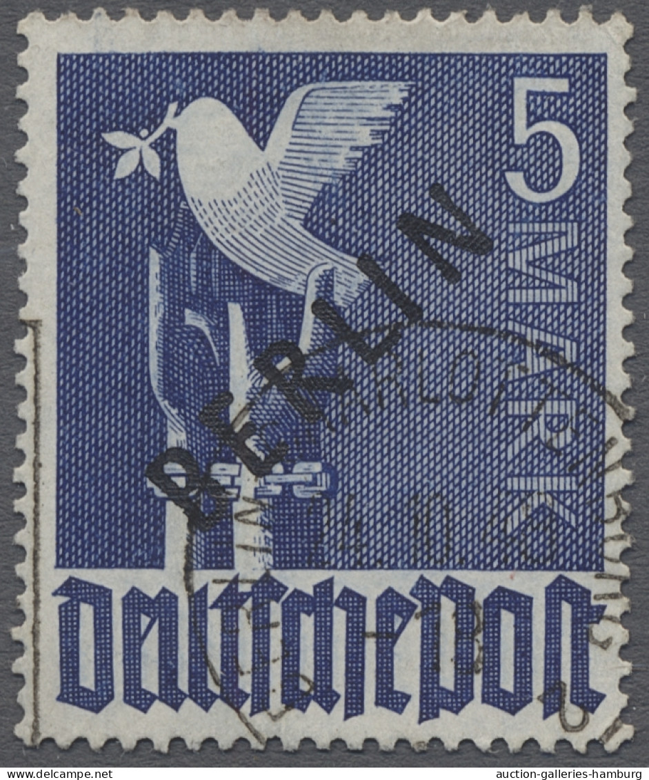 Berlin: 1948, Schwarzaufdruck, Der Komplette Satz Sauber Gestempelt (6 Pfg. Well - Used Stamps