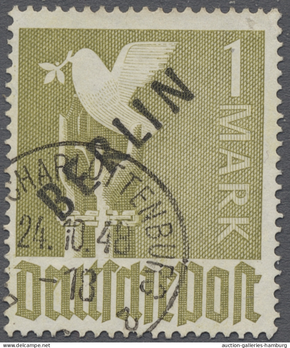 Berlin: 1948, Schwarzaufdruck, Der Komplette Satz Sauber Gestempelt (6 Pfg. Well - Used Stamps