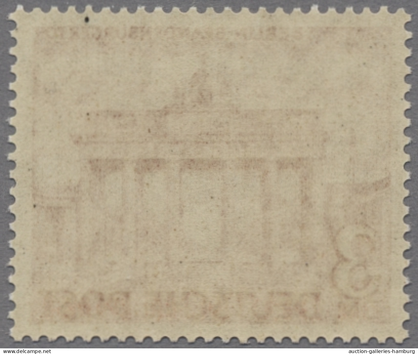 Berlin: 1949, 3 Mark Bauten I, Postfrisch Mit Wasserzeichen 1X Fallend, In Einwa - Unused Stamps