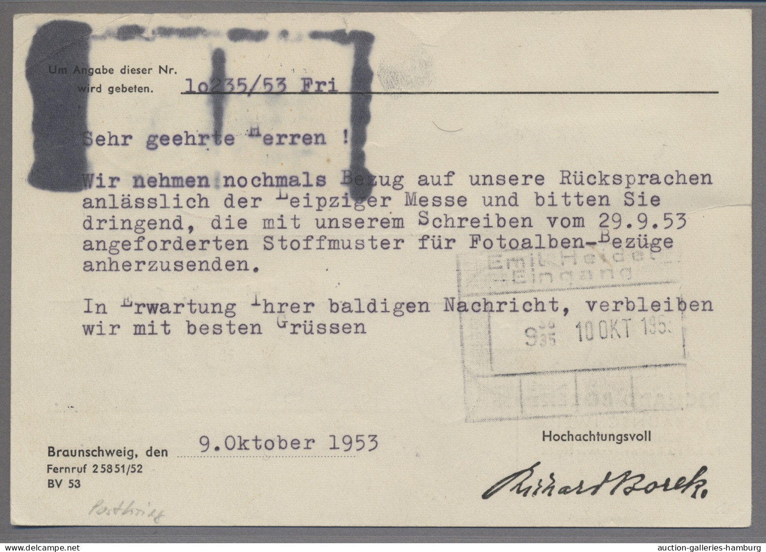 Berlin - Postkrieg: 1953, "Volksaufstand 17. Juni" 2 Werte Komplett Mit Postkrie - Cartas & Documentos