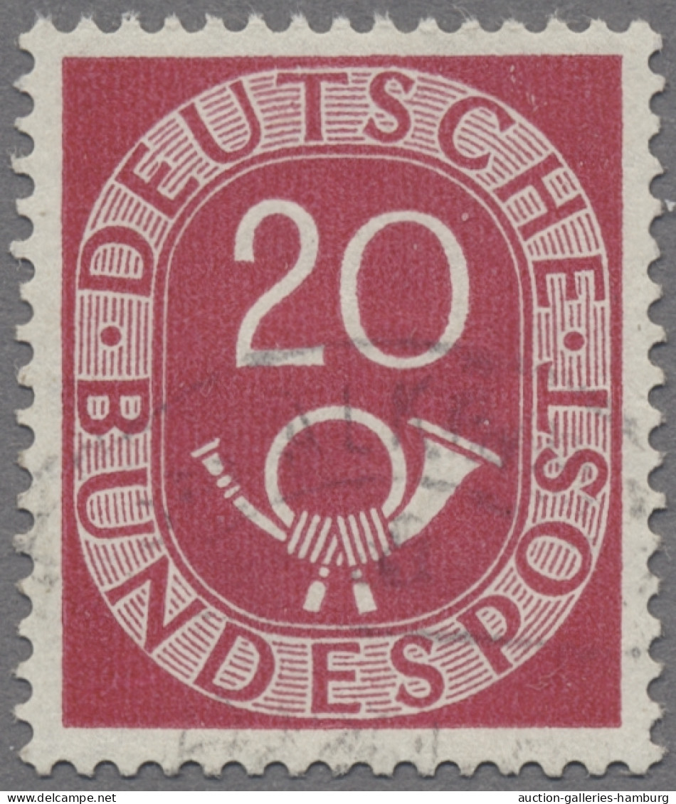 Bundesrepublik Deutschland: 1951, 20 Pfg. Posthorn, Mit Dem Wasserzeichen 4 Z ! - Used Stamps