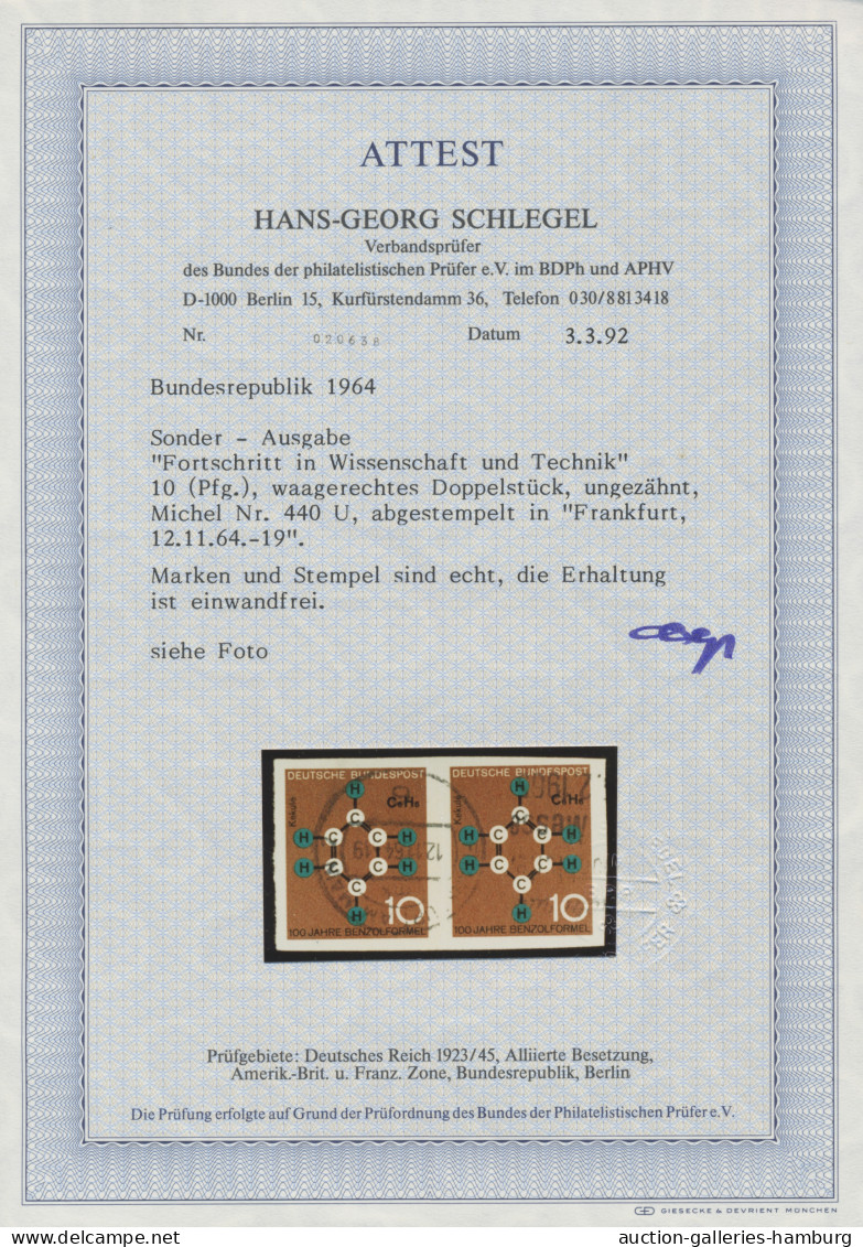 Bundesrepublik Deutschland: 1964, 10 Pfg. Technik Und Wissenschaft "Benzolformel - Used Stamps