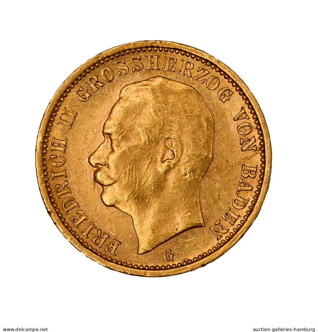 Baden - Anlagegold: 1912, "Friedrich II." 20 Mark Aus 900er Gold In Sehr Schöner - 5, 10 & 20 Mark Gold