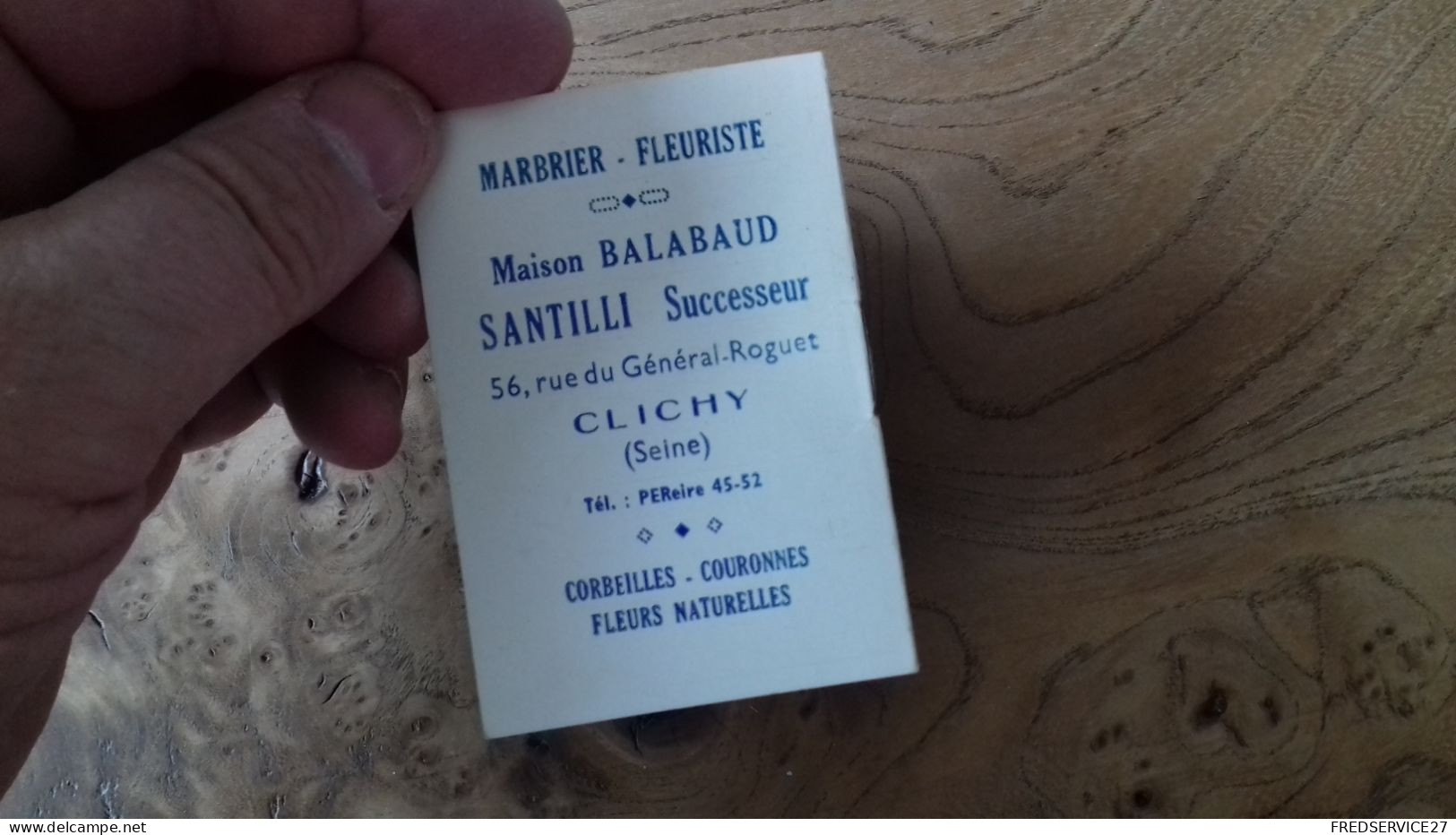 219 /  CALENDRIER MARBRIER FLEURISTE MAISON BALABAUD  SANTILLI SUCCESSEUR CLICHY SEINE - Petit Format : 1941-60