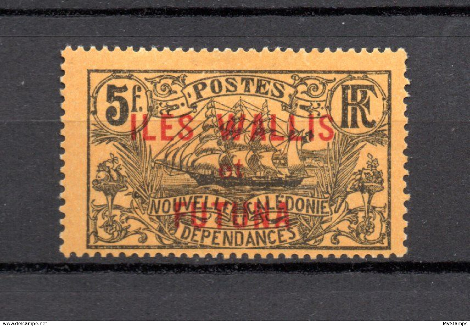 Wallis Et Futuna 1920 Old 5 Franc Stamp (Michel 17) Nice MLH - Neufs