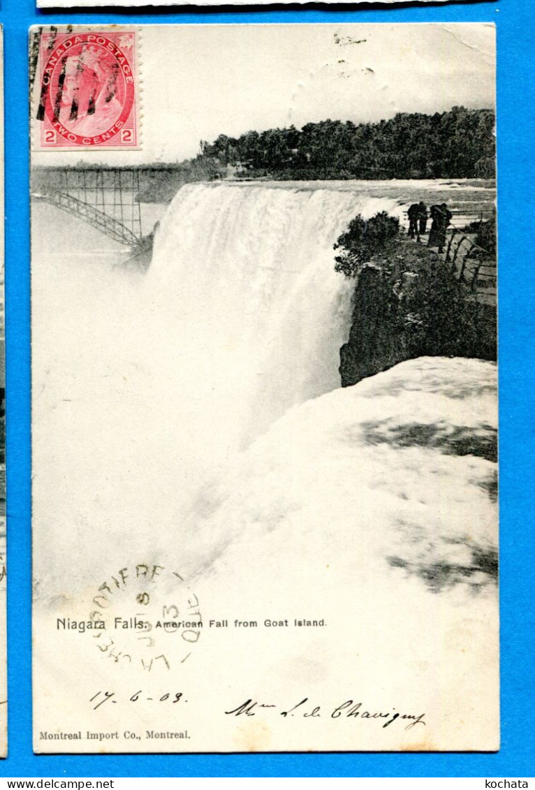 FEL1687, Niagara Falls, American Fall From Goat Island, Précurseur Circulée 1903 - Niagara Falls