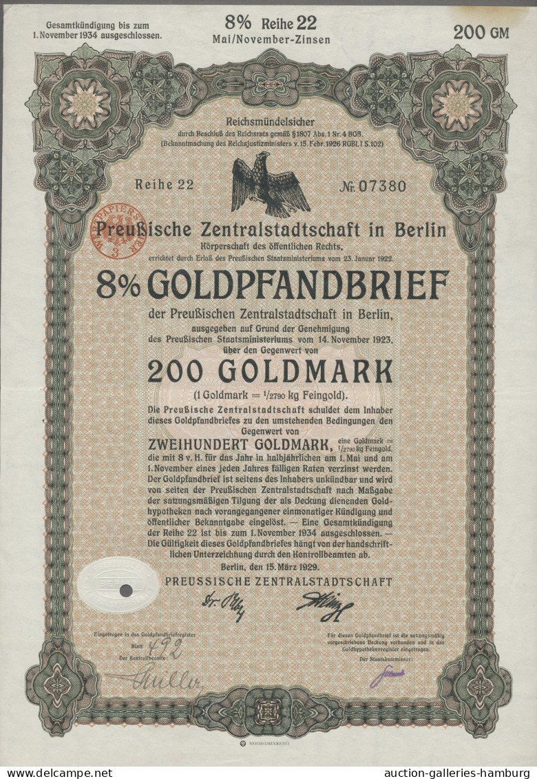 Alte Aktien / Wertpapiere: DEUTSCHLAND; 1924-1942, Partie mit 9 Aktien, diversen