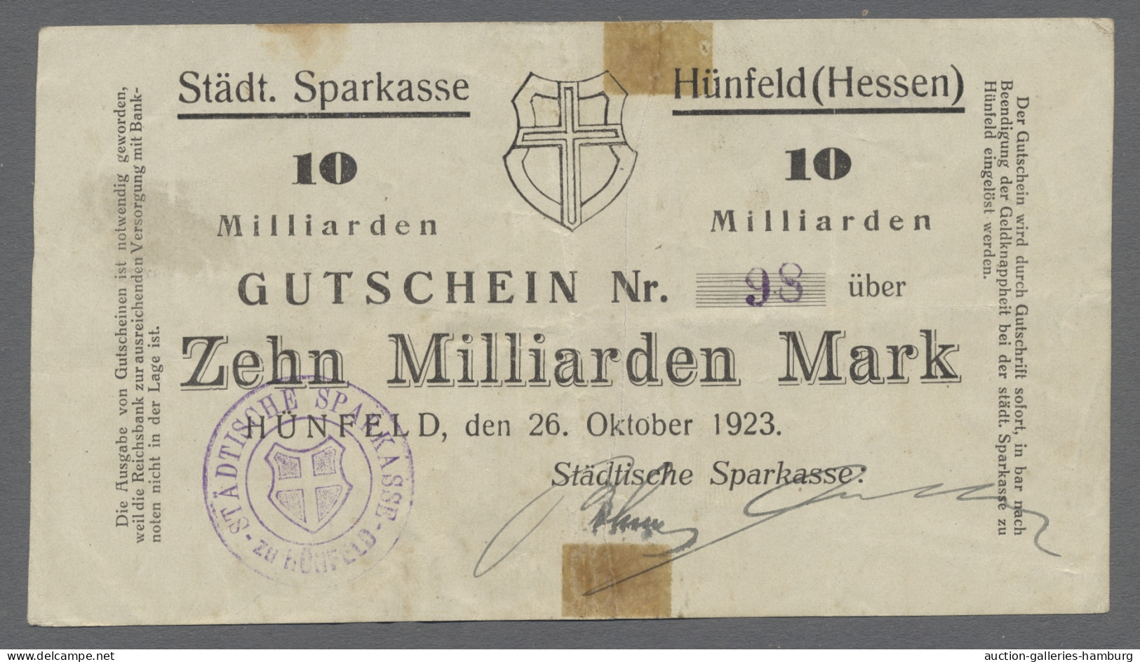 Deutschland - Notgeld - Hessen: 1918-1923, Partie Von 8 Notgeldscheinen Mit "Sta - [11] Emissions Locales