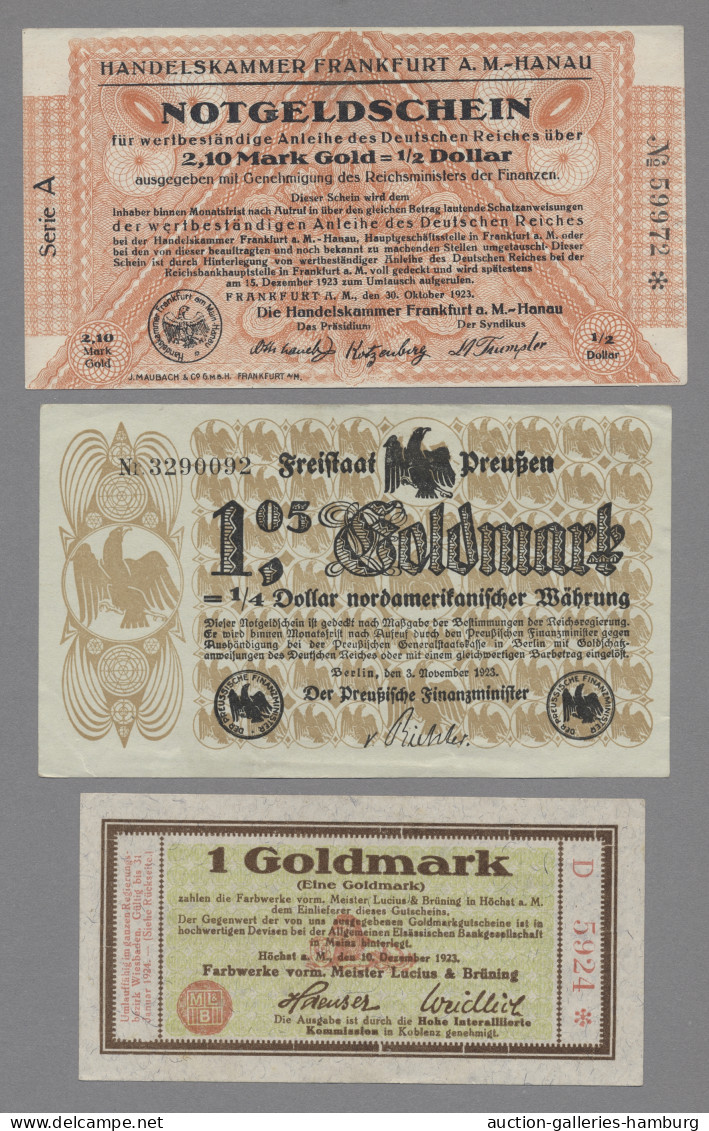 Deutschland - Notgeld - Hessen: 1923, Partie Von 6 Wertbeständigen Notgeldschein - [11] Local Banknote Issues