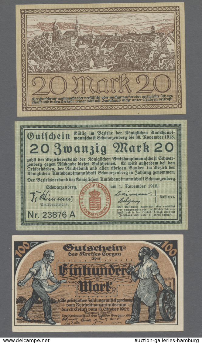 Deutschland - Notgeld - Sachsen: SACHSEN/SACHSEN-ANHALT; 1917-1923, Partie Von ü - [11] Local Banknote Issues